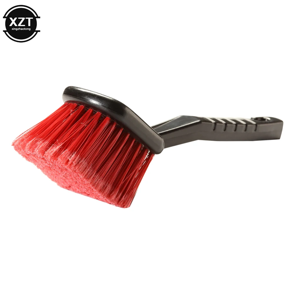 

Car Wheel Brush Tire Cleaner With Red Bristle And Black Handle Washing Tools For Auto Detailing Motorcycle Cleaning Car Clean