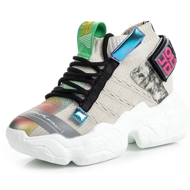 

MoonMeek 2020 New spring autumn women sneakers high quality lace up Increase height platform shoes thick sole ladies casual shoe