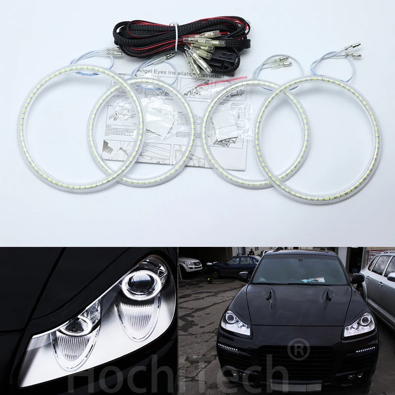 

For Porsche Cayenne 957 2007 2008 2009 Ultra bright SMD white LED angel eyes 2600LM 12V halo ring kit daytime running light