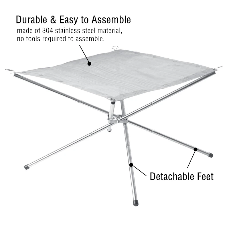 Naturerhike портативный огонь яма из нержавеющей стали открытый квадратный задний