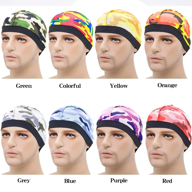 

Fashion Multifunction New Unisex Bonnets Camouflage Wave Cap Dome Cap Backing Wig Cap Elastic Round Cap Wave Cap 494
