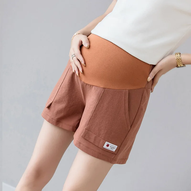 Хлопковые шорты для беременных свободные отдыха спортивные эластичные штаны