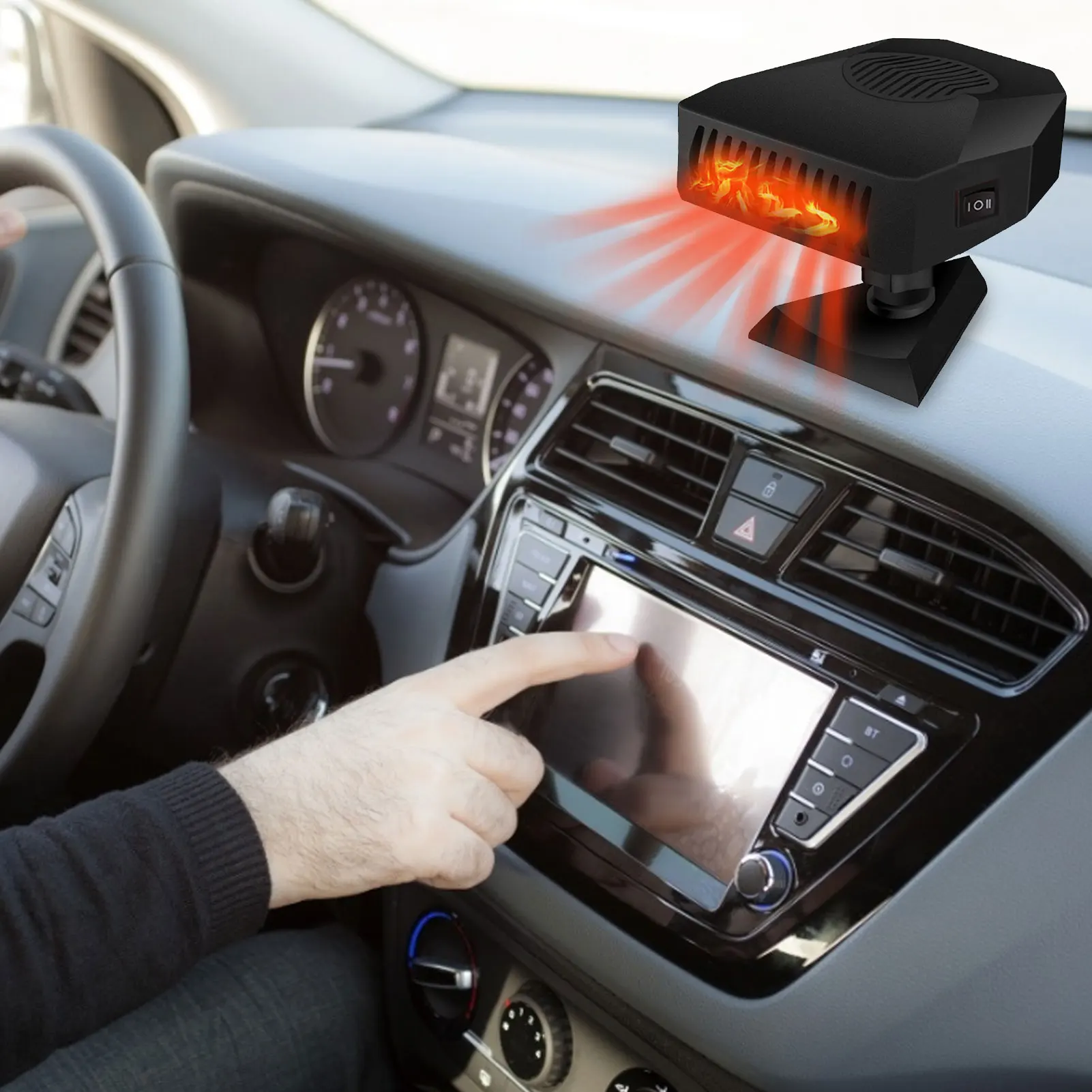 

12V 120W Car Electric Heater 360 Rotation Glass Defroster Foot Warmer Demister Heater Car Glass Defroster For RV Trucks Boats