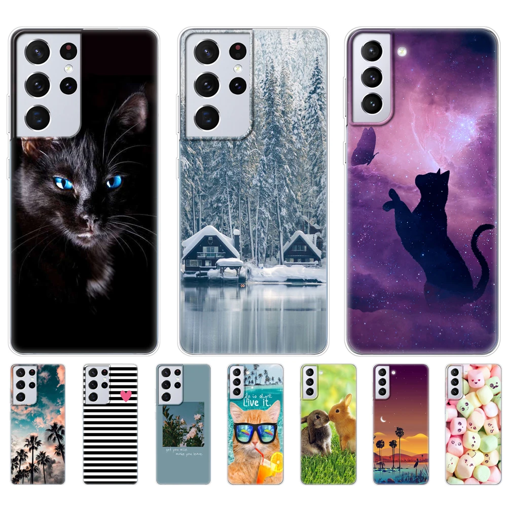 

For Samsung Galaxy S21 | S21+ | S21 Ultra 5G Case For Samsung S21 plus Back Phone Cover On GalaxyS21 S 21 Silicon Soft TPU Coque