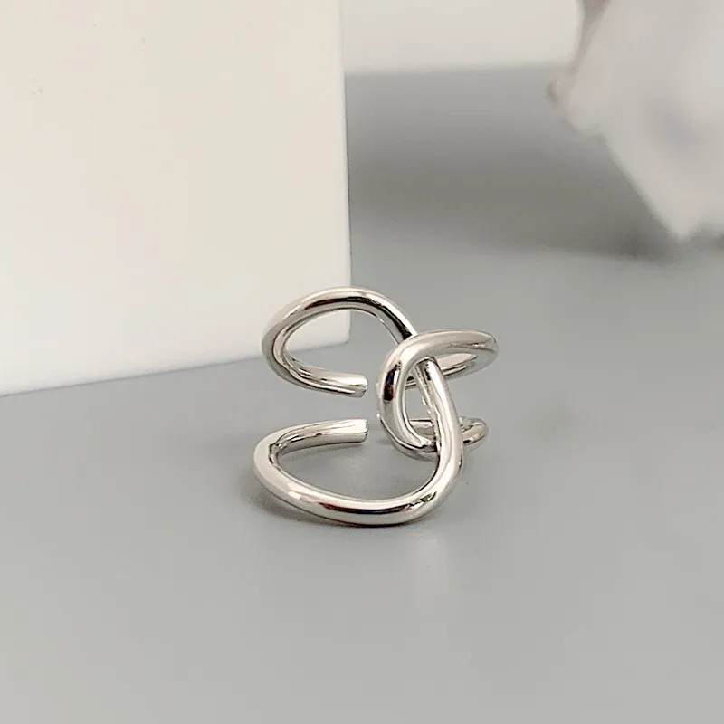 Панк стиль геометрические серебряные/Золотой неровный крест твист кольца