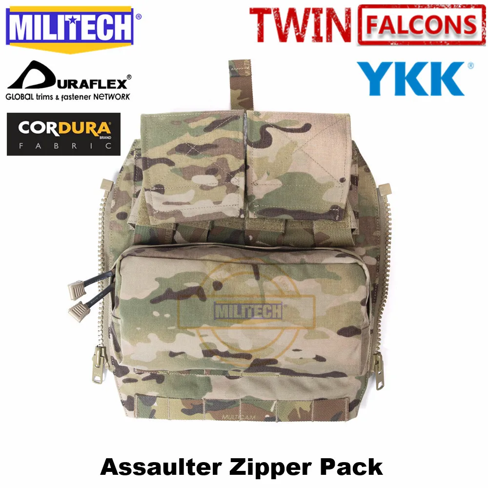 MILITECH twinfalcon TW 500D Delustered Cordura Back Pouch Zip-On Panel for JPC CPC AVS Military Molle Add On Zip Pack | Безопасность и