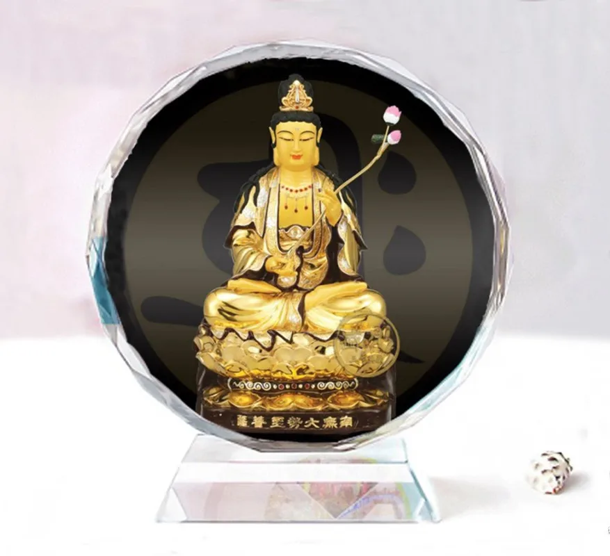 

Mahasthamaprapta bodhisattva Style 2 Double sided crystal Buddha ornaments, Exquisite birthday gift souvenir