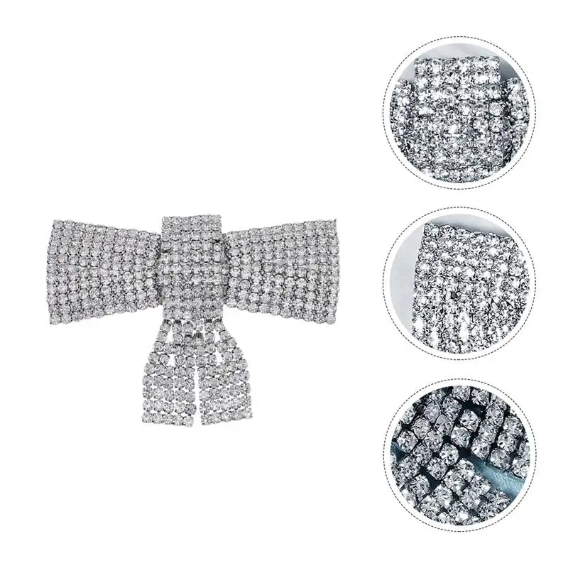 

1Pc Female Hairpin Decorative Hair Clip Bowknot Side Hairpin Headdress (Silver)
