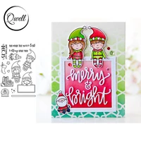 qwell boy and girl couple snowball gift socking special sentences clear transparent stamps for diy album decor craft 46 inch