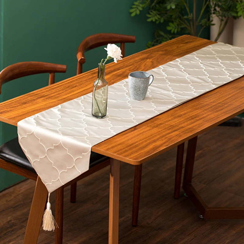 

Inyahome Linen Cotton Table Runner with Tassels for Dining Table Retro Japanese Style Tablecloth Home Decor for TV Cabinet Cover