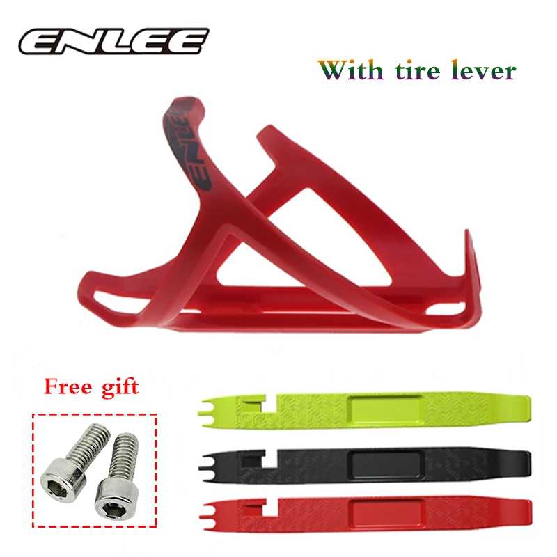 

ENLEE MTB Bottle Holder Universal Super Toughness Bike Bottle Cage PC Material with Tire Lever Mountain Road Bicycle Accessories