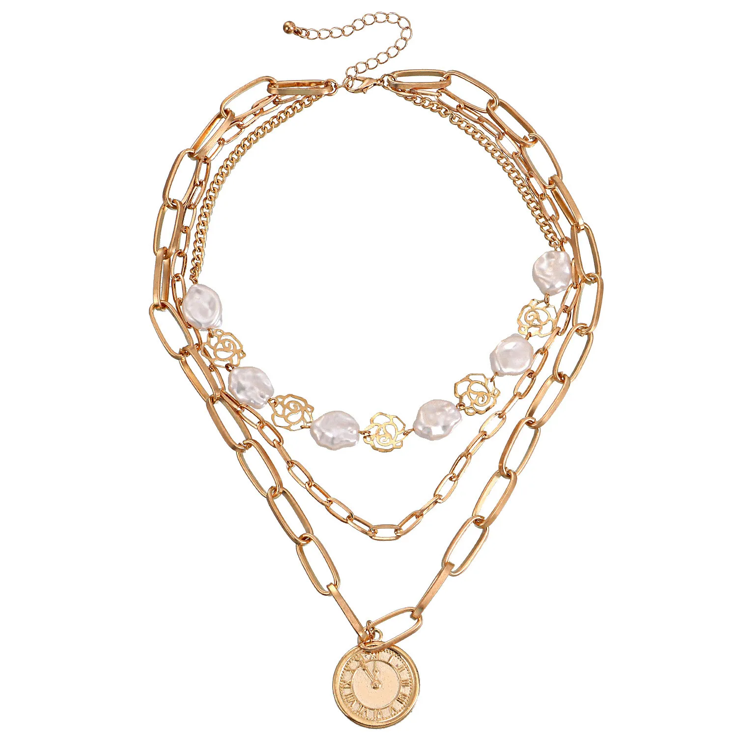 Ожерелье-чокер женское асимметричное из металлического сплава с имитацией