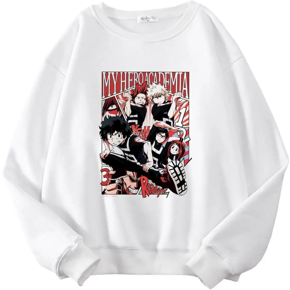 

My Hero Academia Streetwear Sweatshirt Casual Print Ladies Gothic Punk Hoody Harajuku Casual Simple Popular Tops Academy-457