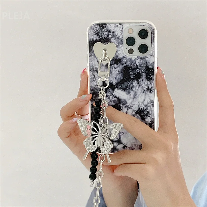 

Cute Cartoon Wristband Phone Case For iphone 12 mini 11 12 Pro Max 7 8 plus X XR XS Max SE Transparent Soft Cover with Bracelet