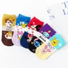 Носки женские хлопковые с рисунком Микки Мауса из мультфильма Дональд, 5 пар