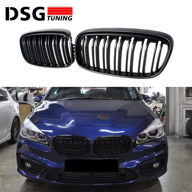 Передняя решетка гриль F45 из черного АБС пластика для BMW 2 серии 5 seat Active Tourer и 7 F46 Gran