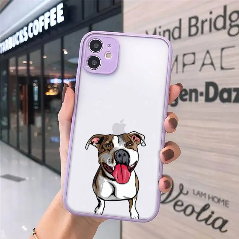 

Pitbull Bulldog Phone Case matte transparent For iphone 7 8 11 12 plus mini x xs xr pro max cover