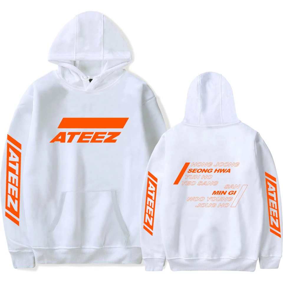 

Толстовки ATEEZ для мужчин и женщин, Модный свитшот с капюшоном в стиле Харадзюку, худи с принтом ATEEZ, мужские повседневные пуловеры