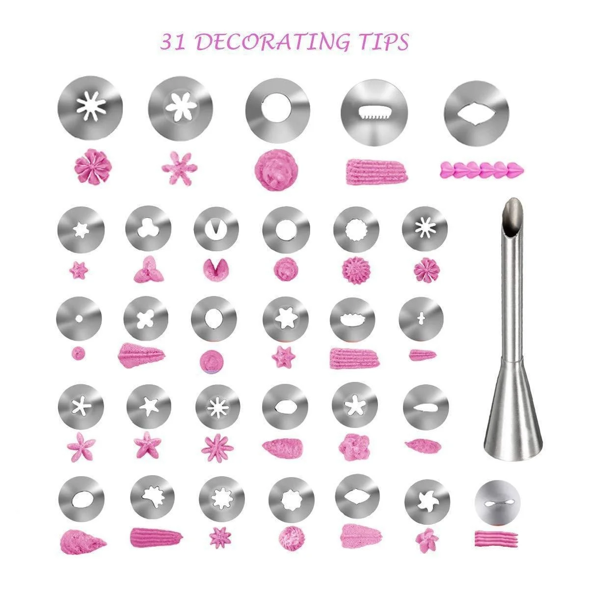 

Pastry tips 38 pc cake Pastry tips puff nozzle piping bag converter puff nozzle tool reposteria y pasteleria accesorios