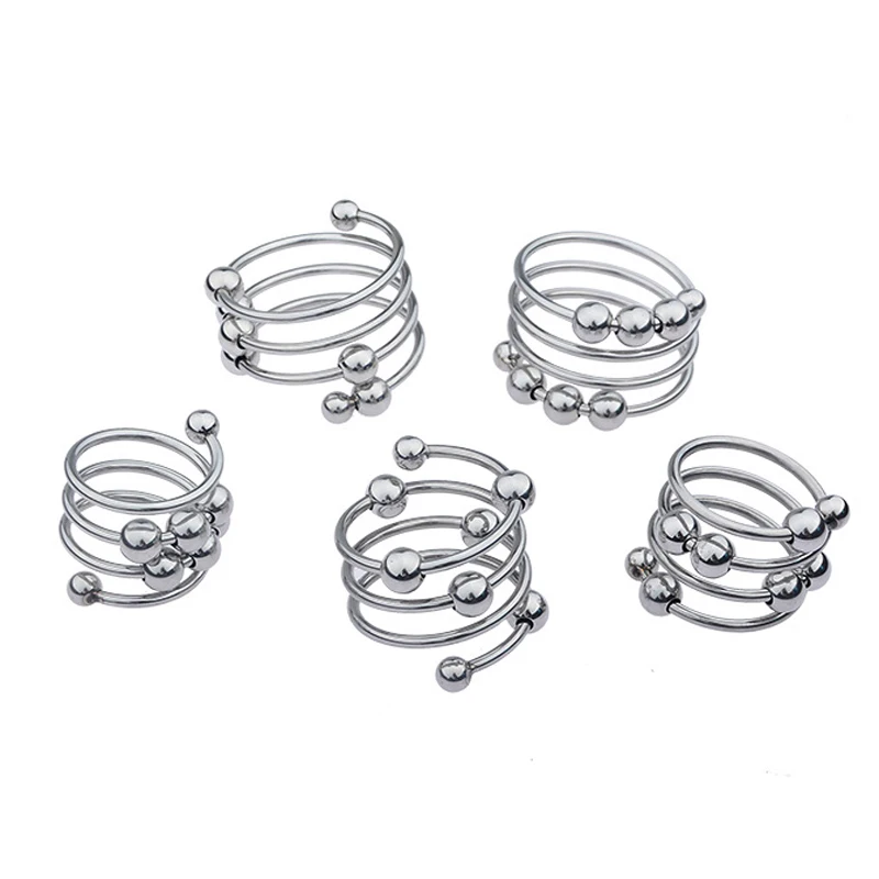 Спиральные кольца на пенис для мужчин из нержавеющей стали устройство верности