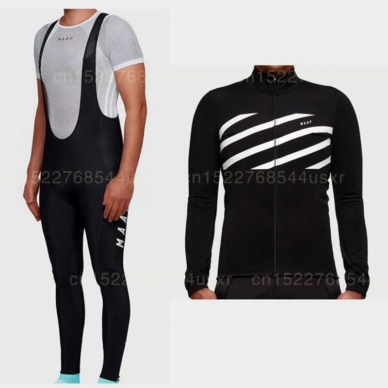 Фото цвет MAAP Велоспорт Джерси наборы мужская команда с длинным рукавом велосипед