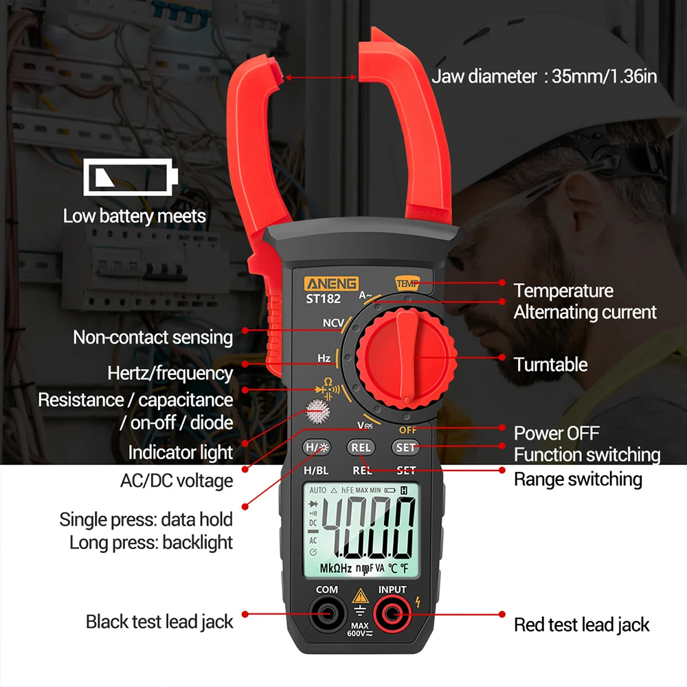 ST182 Профессиональный цифровой мультиметр Тесты er постоянного тока/постоянного