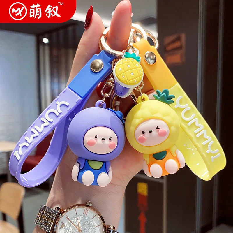 

Брелок женский с милыми мультяшными животными, фруктами, мягкой резиновой куклой, брелок для автомобиля, школьный Брелок с подвеской, мален...