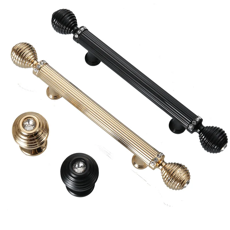 Золотая Ручка для двери шкафа в европейском стиле из цинкового сплава Толстая