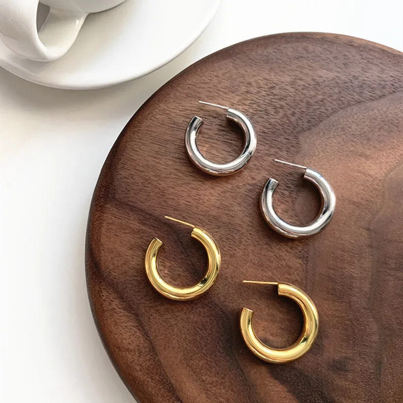 YIZIZAI Модные посеребренные серьги для женщин мини маленькие кольца круглые с