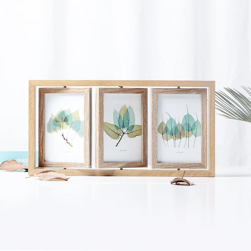 Креативная Скандинавская деревянная рамка фоторамки для картин Настольная