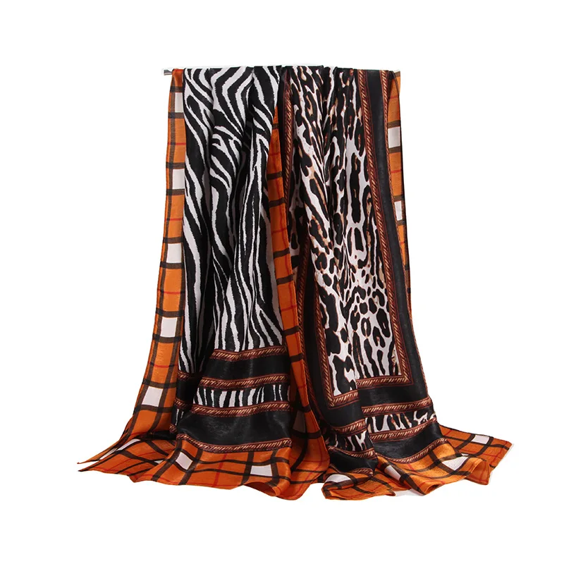 

European and American fashion long ladies scarf wild new scarf comfortable cotton plaid zebra leopard print bib shawl