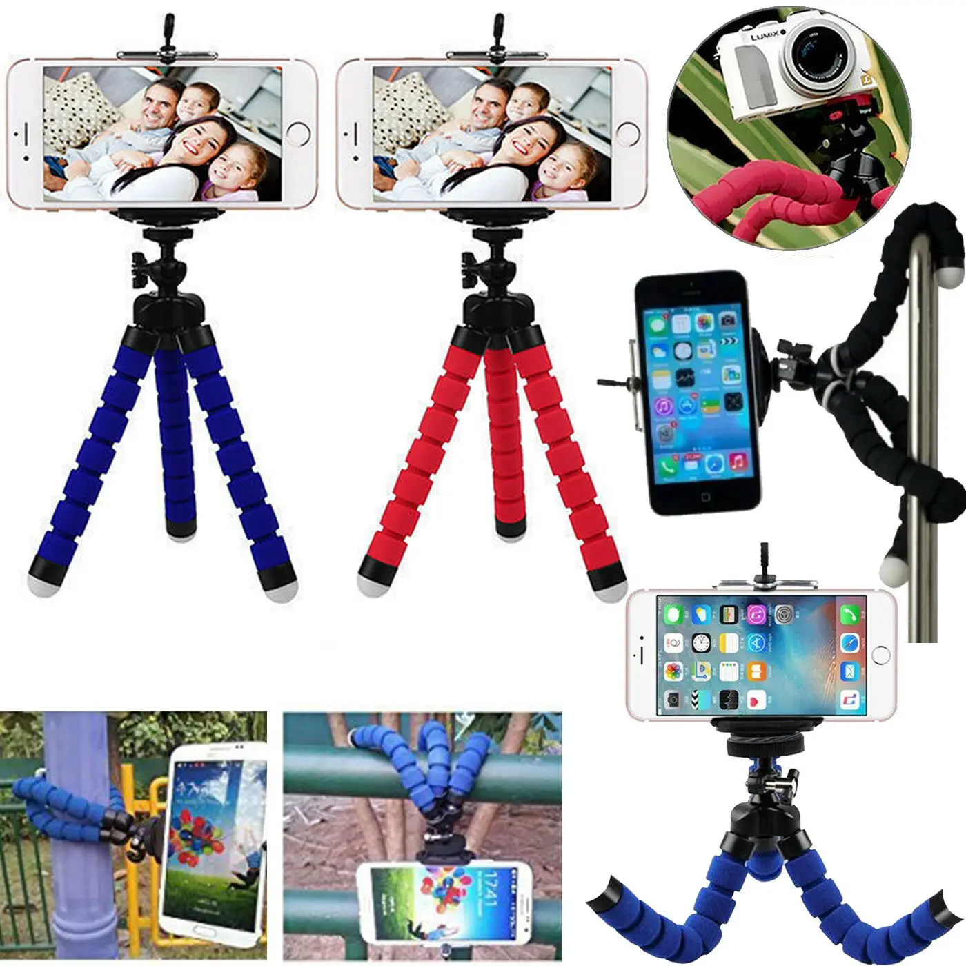 

360 Degree Universal Mini Mobile Phone Tripod Stand Grip Holder Mount For Camera iPhones Samsung LG Xiaomi Huawei Phones