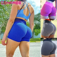 booty yoga shorts for women high waist workout shorts ruched butt lifting textured running shorts tummy control sport leggings