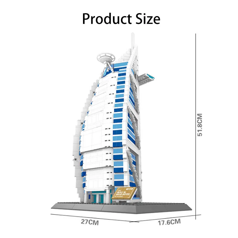 Набор строительных блоков WANGE City креативная архитектура Дубай Бурдж аль арабский