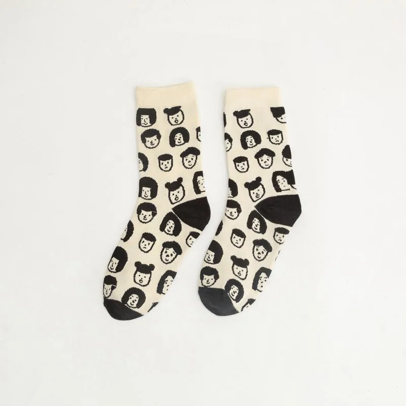 Женские носки в стиле Харадзюку оригинальные дышащие Нескользящие с мультяшным
