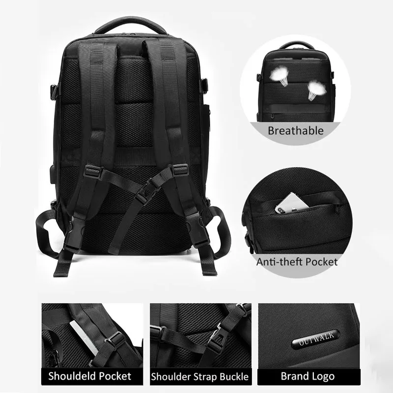 Многофункциональный мужской рюкзак для путешествий с защитой от кражи Большой