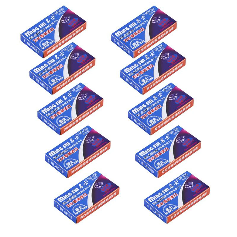 hot 50pcslot double sided blade brand faced black stainless steel razor blades free global shipping