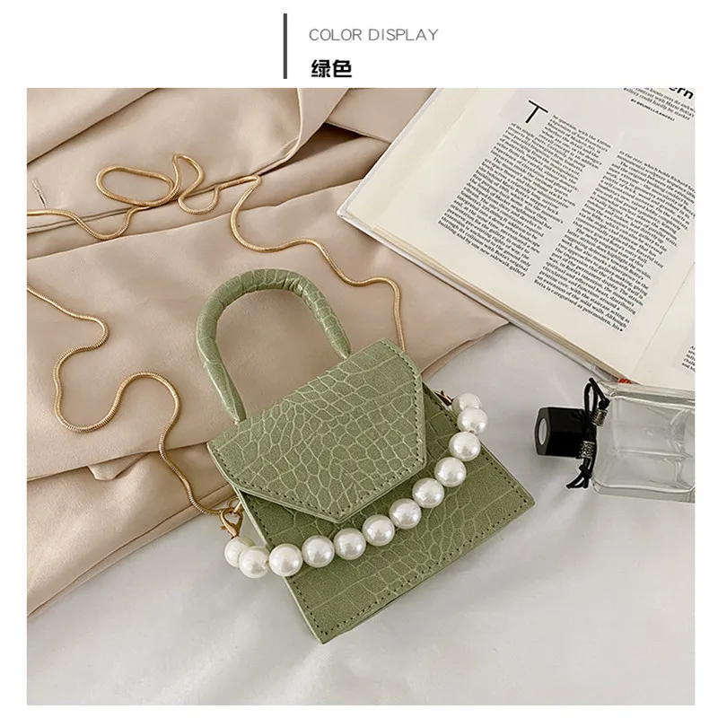 

2021 New Fashion Sweet Mini Women's Pearl Handbag Temperament Ins Messenger Chain Bag Handbags Women Bags