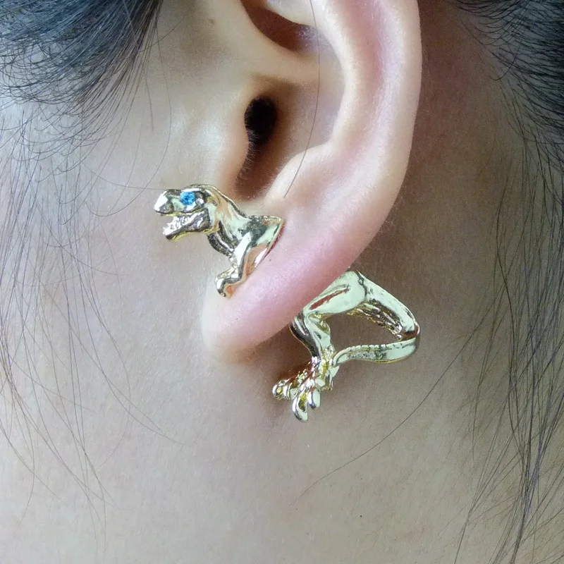 1 шт. готические панк крутые динозавры тираннозавра Рекс Серьги пусеты с 3D