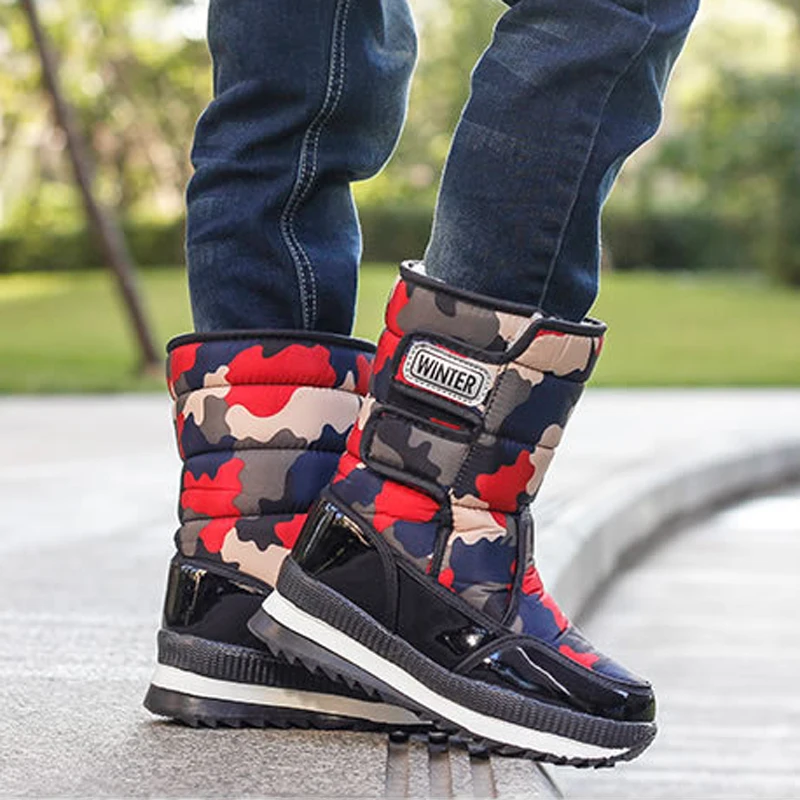 2020 детские ботинки зимние на платформе для девочек и мальчиков толстая плюшевая