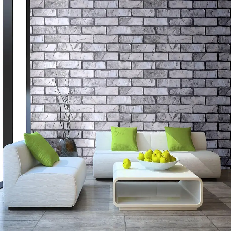 

Vinyl Three-Dimensional Brick Pattern Wallpaper Room Decor Self-Adhesive Wallpaper Waterproof Background Wall Sticker Home Decor