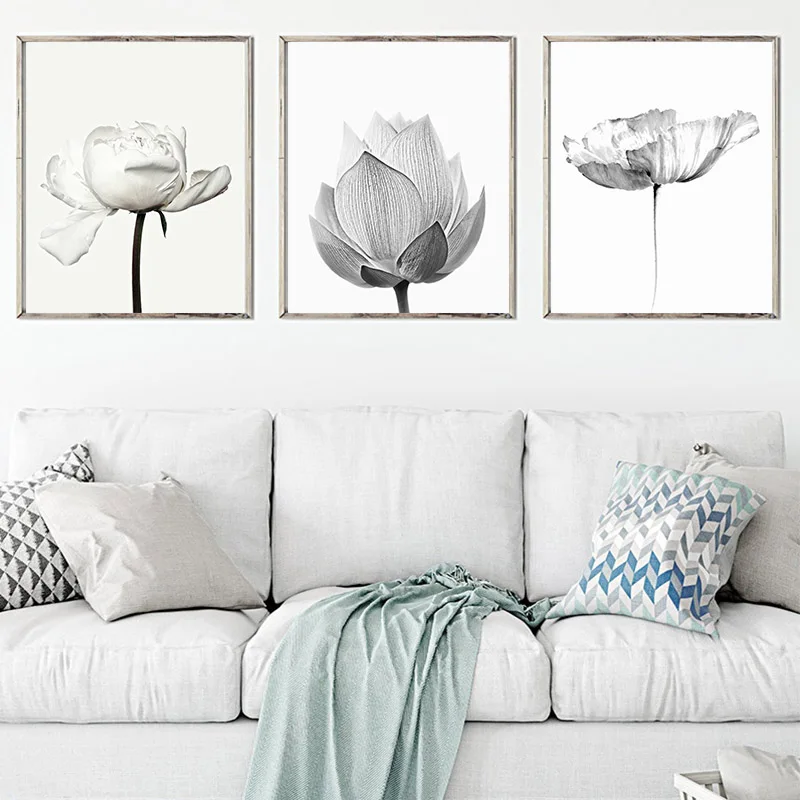 Минималистичная Скандинавская Настенная картина с цветами Абстрактная Картина