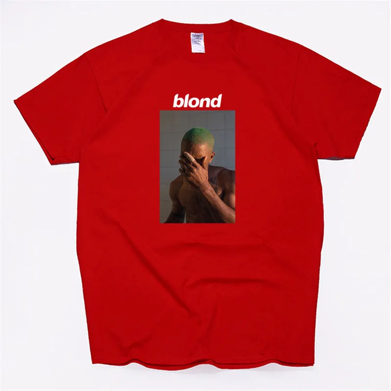T99A-red Мужская футболка Frank Ocean Blonde хип-хоп Rap, футболка унисекс, хлопок, футболка Homme Singer Harajuku, рубашка - Цвет: T99A-red