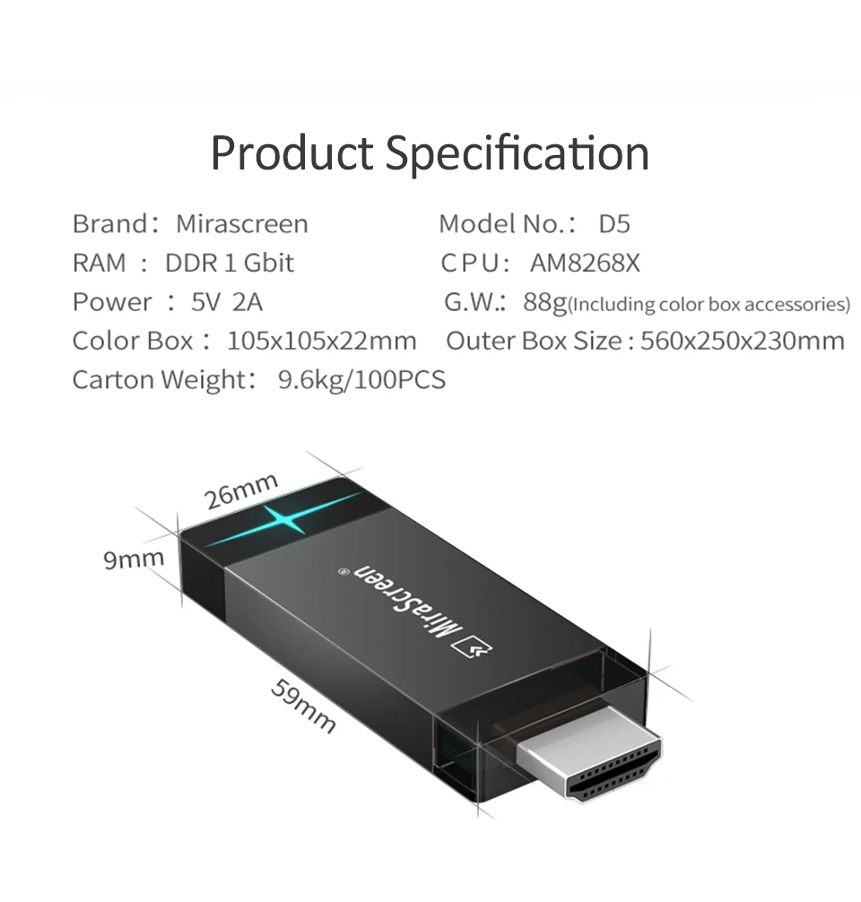 2 4G 5G Miracast TV Stick D5 Anycast WiFi Дисплей Dongle приемник Airplay отзеркаливание DLNA для смартфона