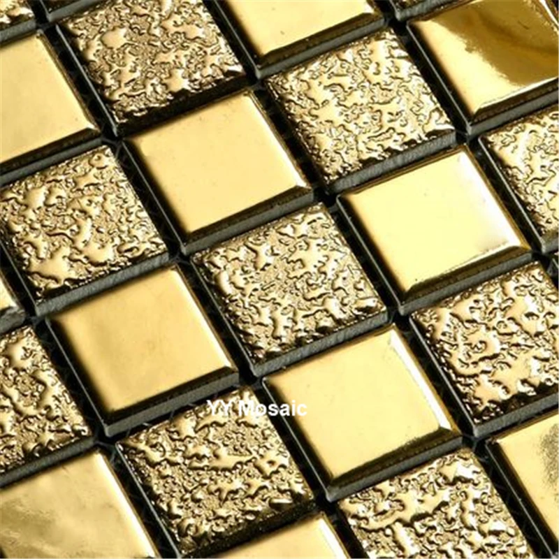 Керамическая мозаичная плитка с золотым покрытием 23 мм Настенная Наклейка на