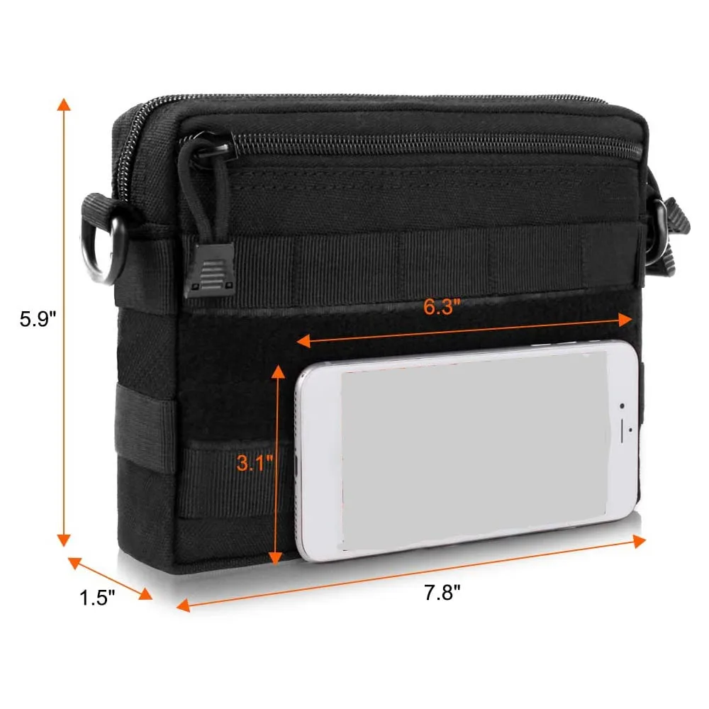 1000D Molle Pouch Tactical Emergency Survival Pocket Multi-functional EDC Waist Pack for Belt Backpack Outdoor Camping Bag | Спорт и