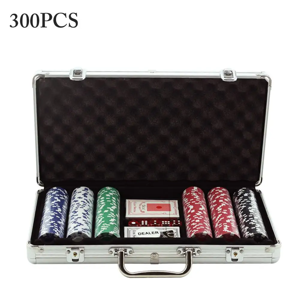 300pcs Набор покерных фишек фишки для покера профессиональный казино Pokerstars Poker Tour набор покерных фишек с Алюминий чехол 100/200/300 шт - Цвет: 300pcs