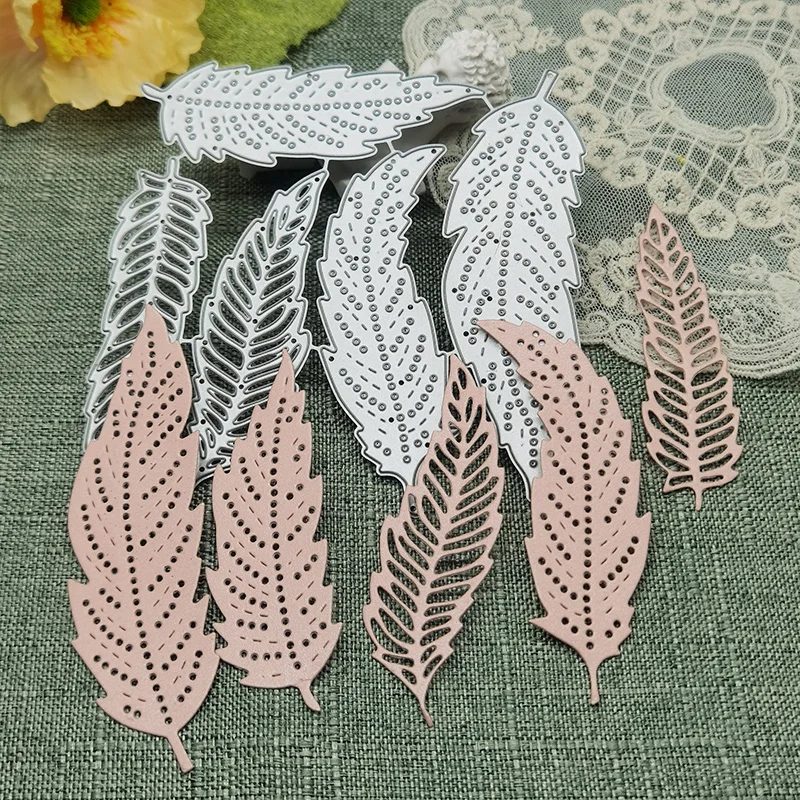 

Feather Scrapbook Embossing Papercutting Greeting card metal knife mold Manual Punch Stencil handicraft cutting die