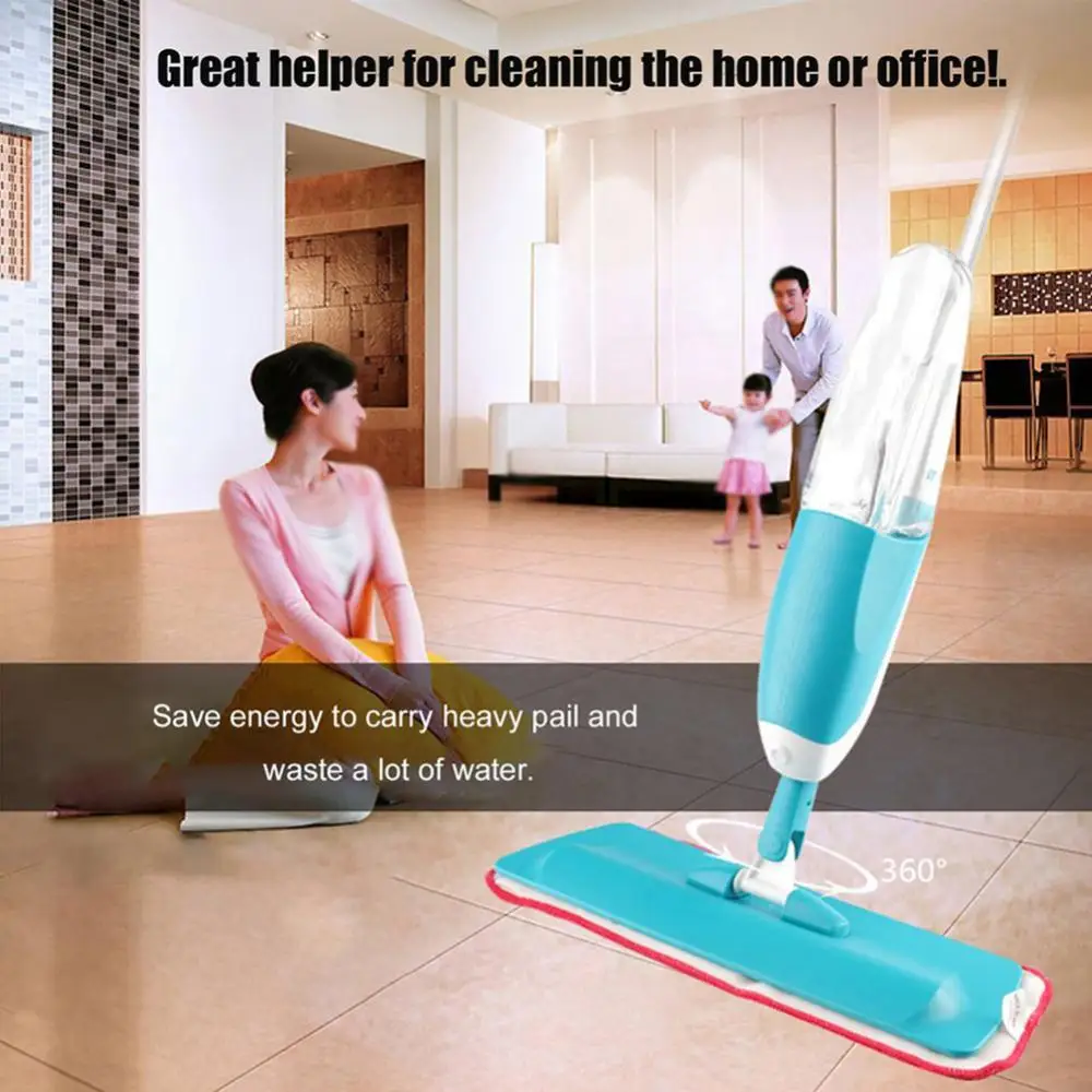 

Household Water Spray Mop with Microfiber Pad Indoor Home Floor Cleaning Tool