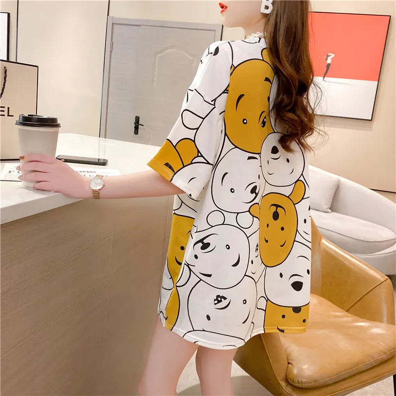 

Disney Cartoon Kawaii Winnie the Pooh Tshirt Female 2000s Aesthetic Casual Summer White T Shirt Women 2021 Dropshipping Tops